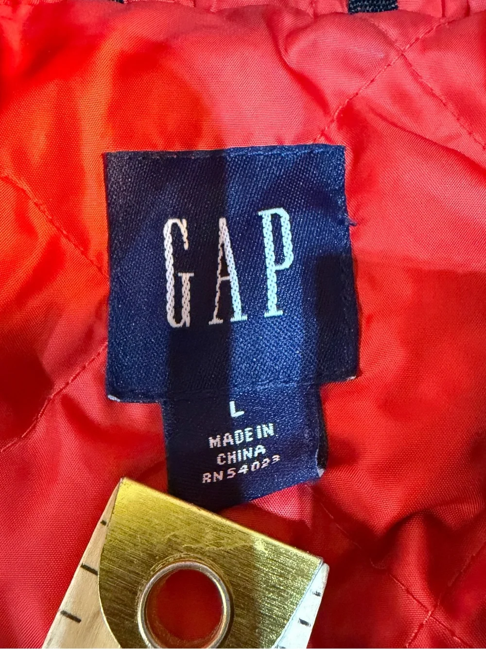 GAP Black Hooded Puffer Jacket with Red Lining